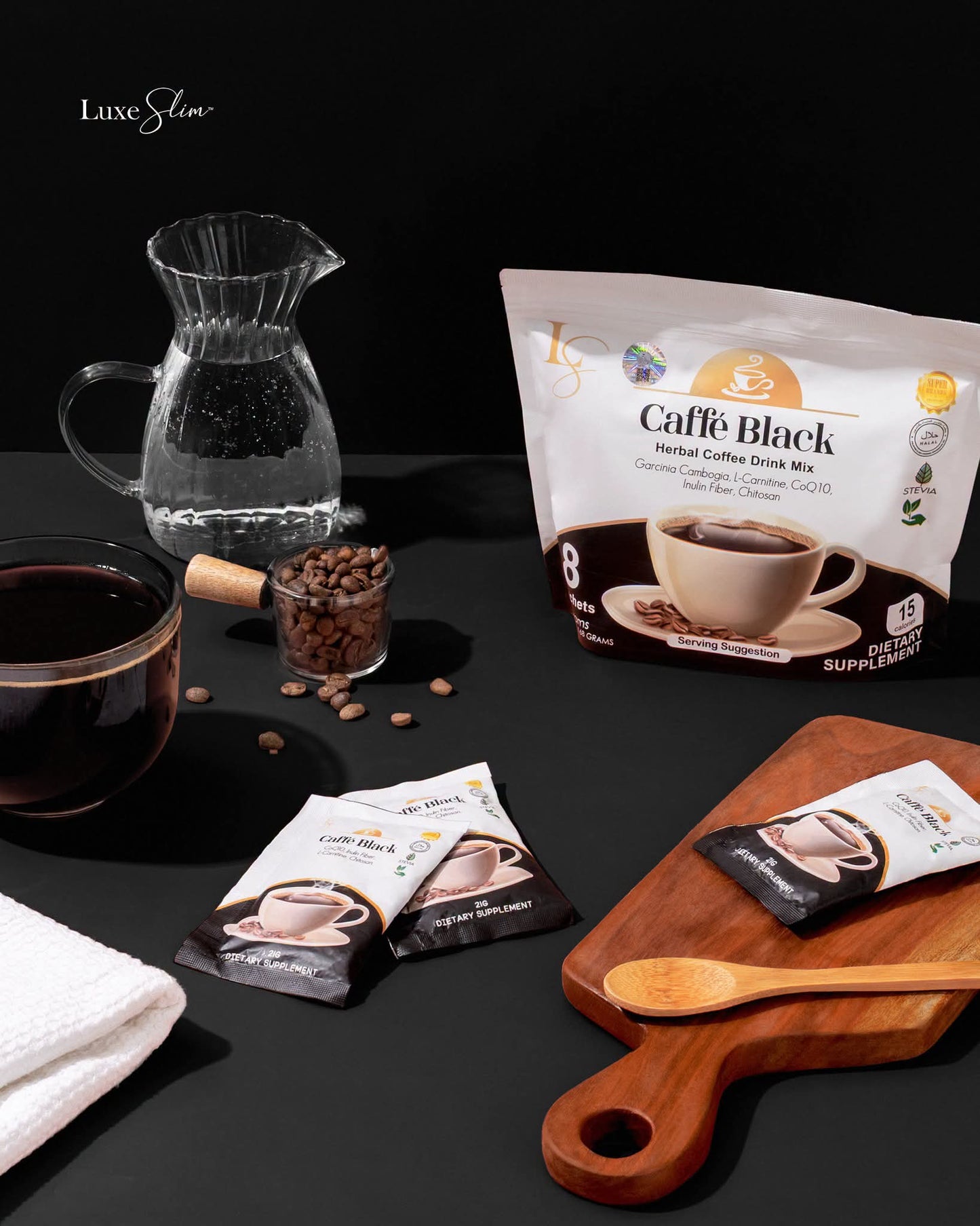 Luxe slim Caffe Black | Pouch