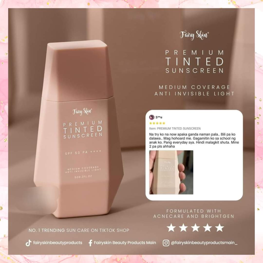 Fairy Skin Premium Tinted Sunscreen | SPF50 PA+++