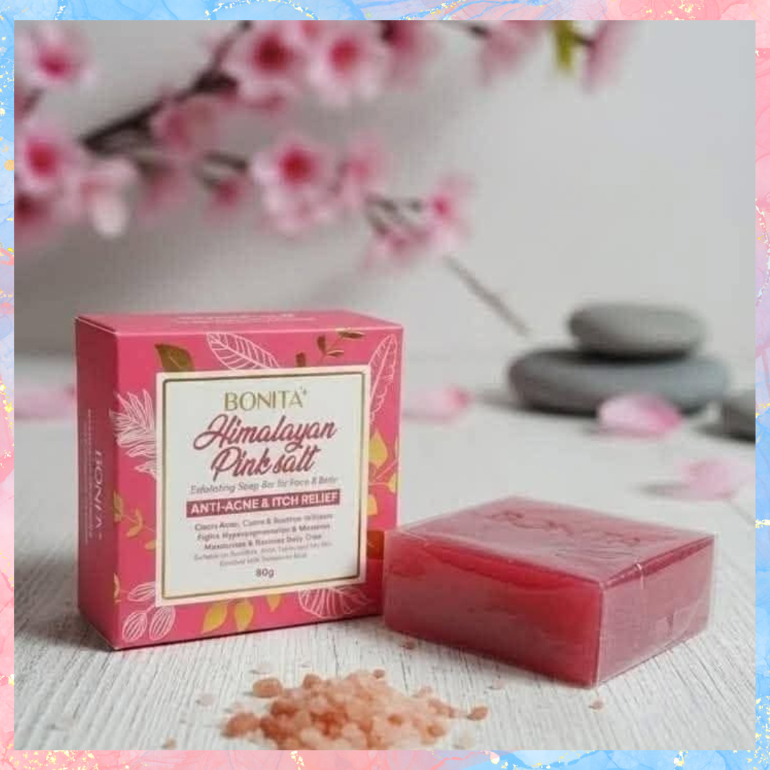 Bonita Himalayan Pink Salt Exfoliating Soap Bar | Anti-Acne & Itch Relief | 80G