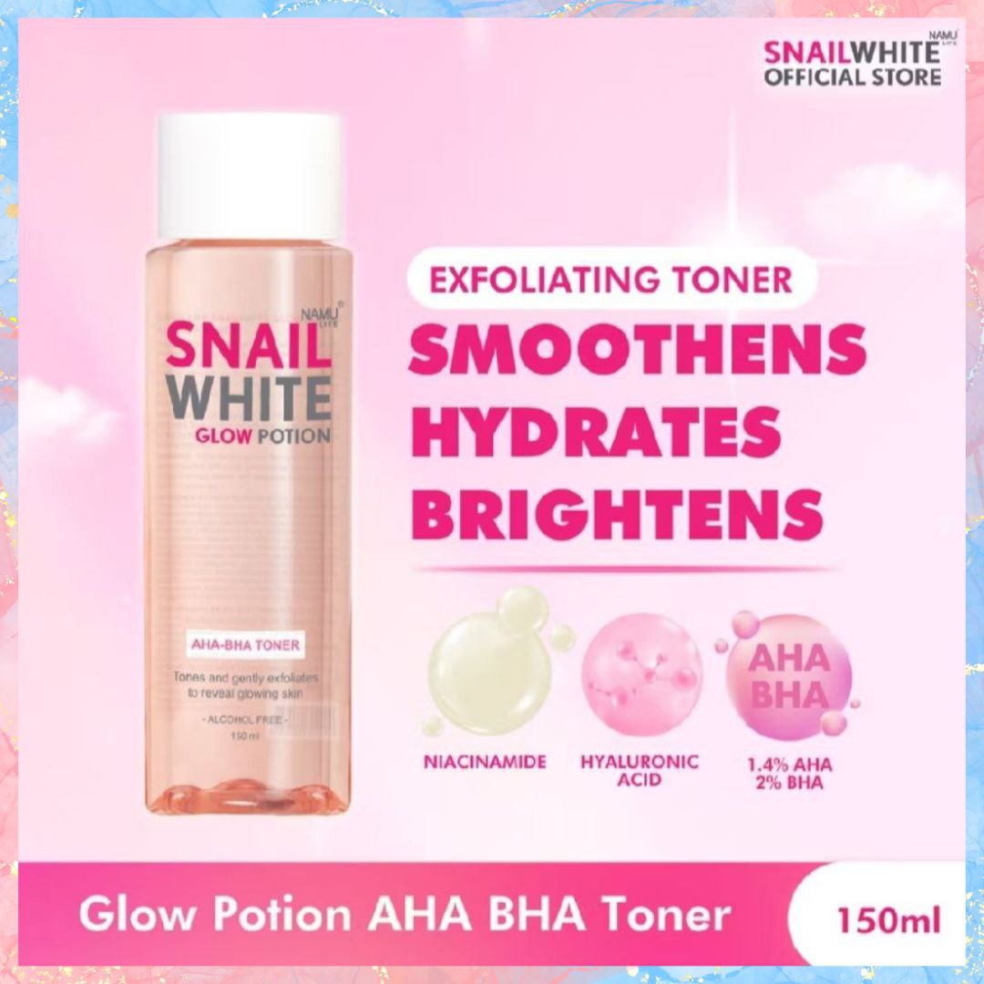 NAMU SNAIL WHITE Glow Potion AHA-BHA Toner | 150ML