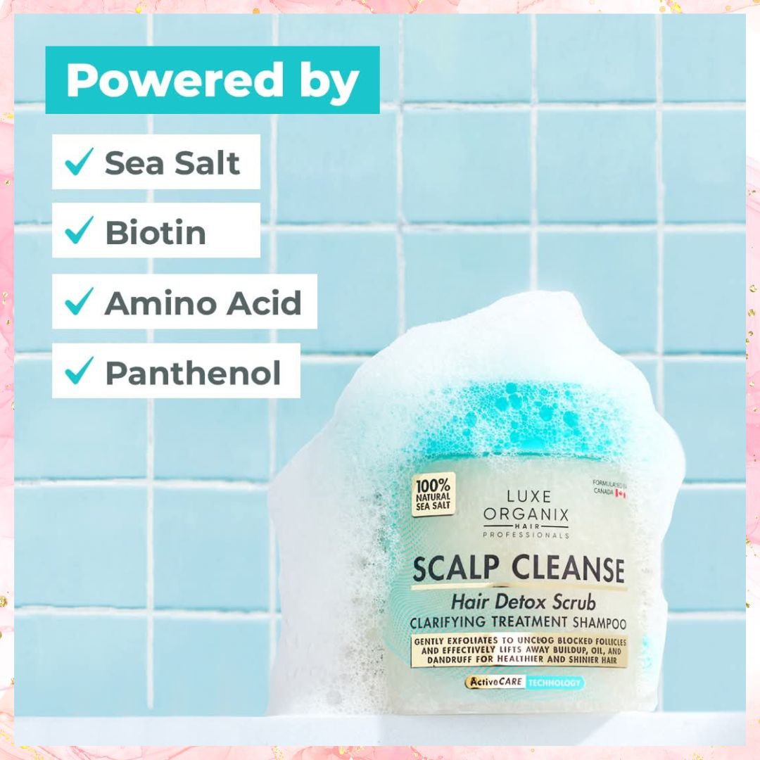 Luxe Organix Scalp Cleanse Hair Detox Scrub Clarifying Treatment Shampoo | 220G