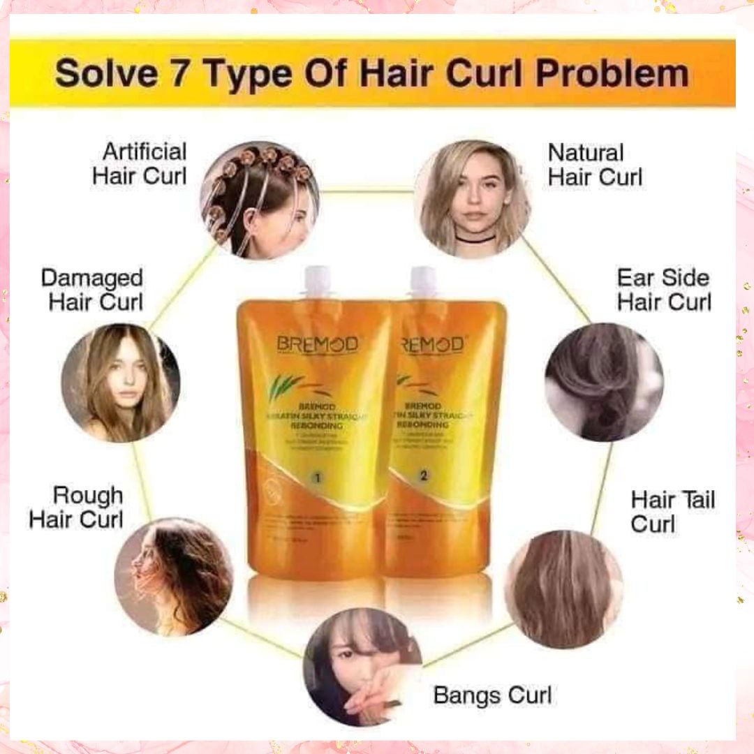 Bremod Keratin Silky Straight Rebonding (SET) | 800ML EACH