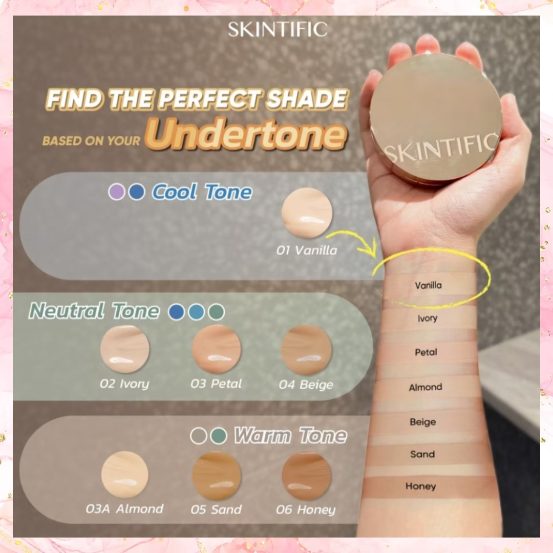 Skintific Cover All Perfect Cushion Foundation and Concealer Oil Control Powder