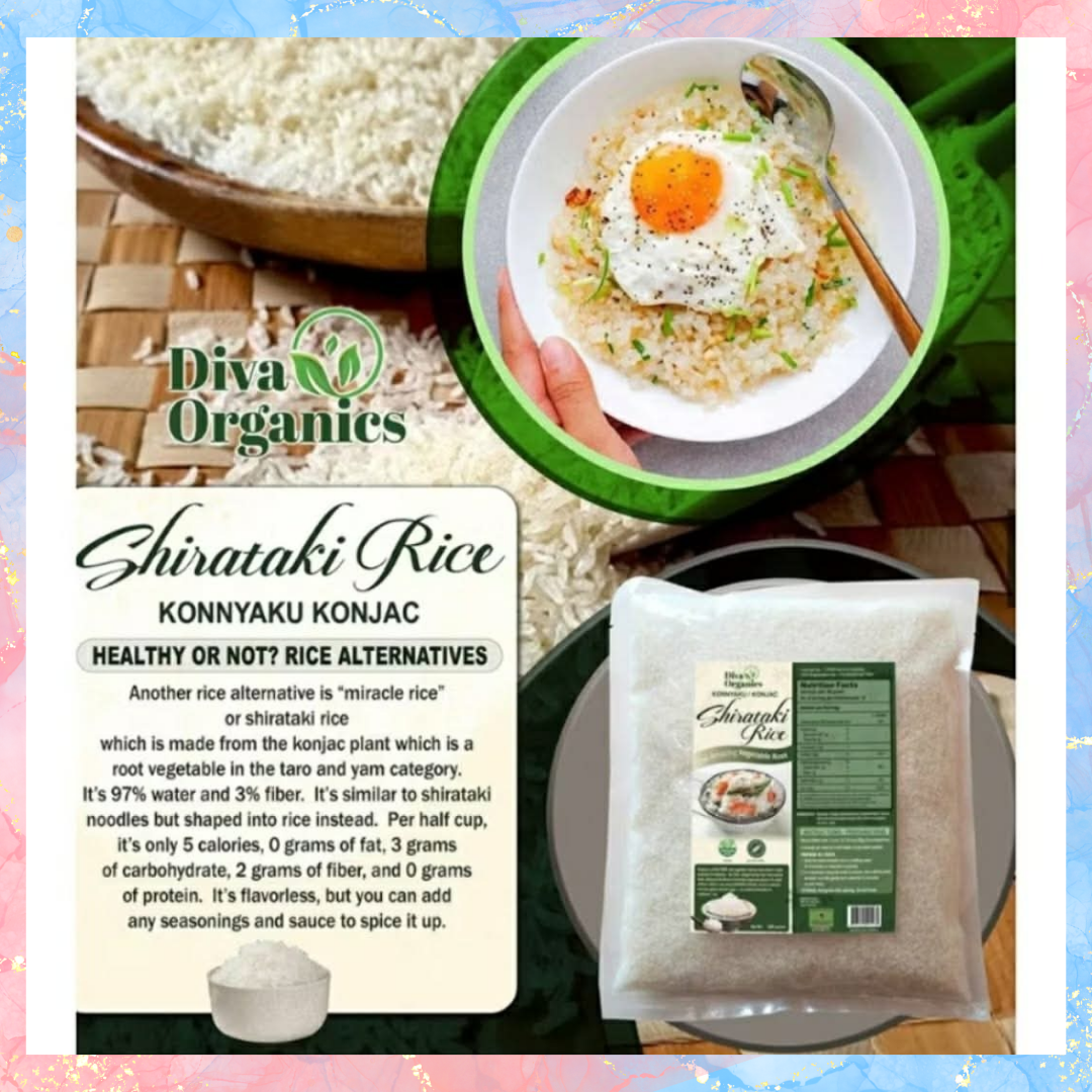 Diva Organics Shirataki Dried Rice - 1KG | Konjac Rice