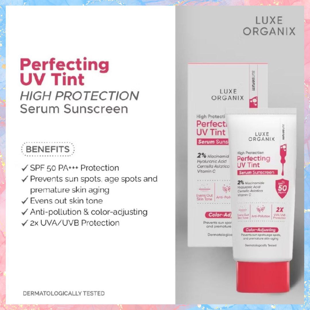 Luxe Organix Perfecting UV Tint Serum Sunscreen with SPF50+ PA++++ | Color Adjusting | 40G