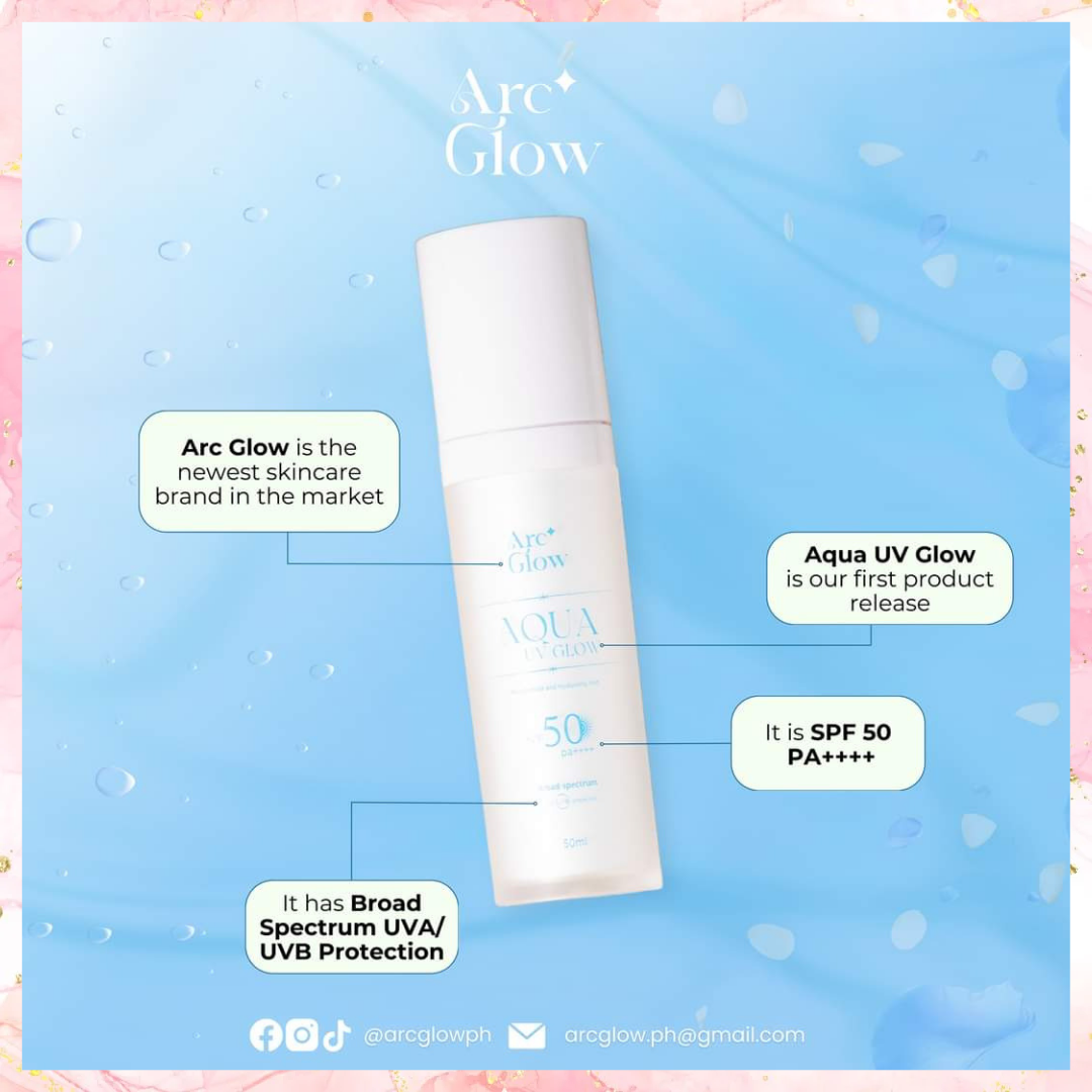 Arc Glow Aqua UV Glow Niacinamide & Hyaluronic Acid Sunscreen | SPF50PA++++