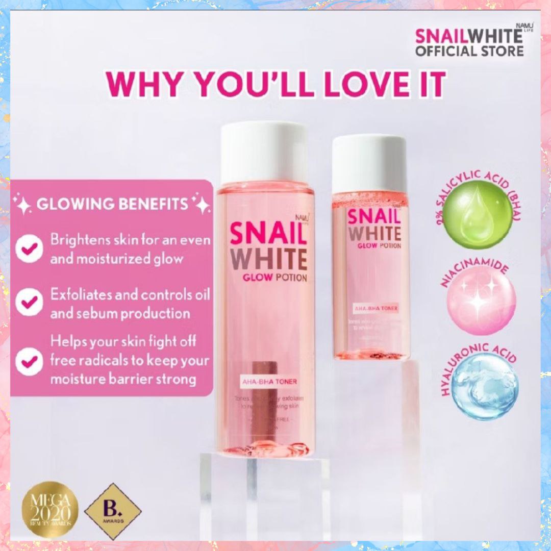 NAMU SNAIL WHITE Glow Potion AHA-BHA Toner | 150ML