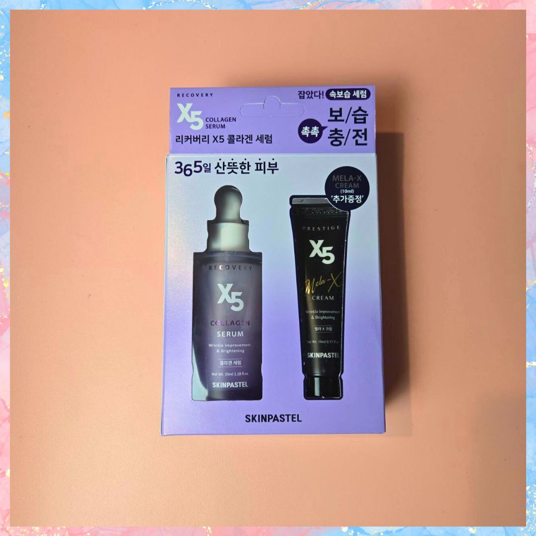 Skin Pastel recovery x5 Collagen Serum + Mela-X cream set