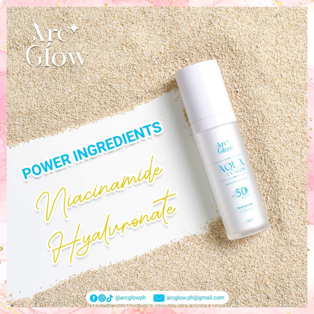 Arc Glow Aqua UV Glow Niacinamide & Hyaluronic Acid Sunscreen | SPF50PA++++