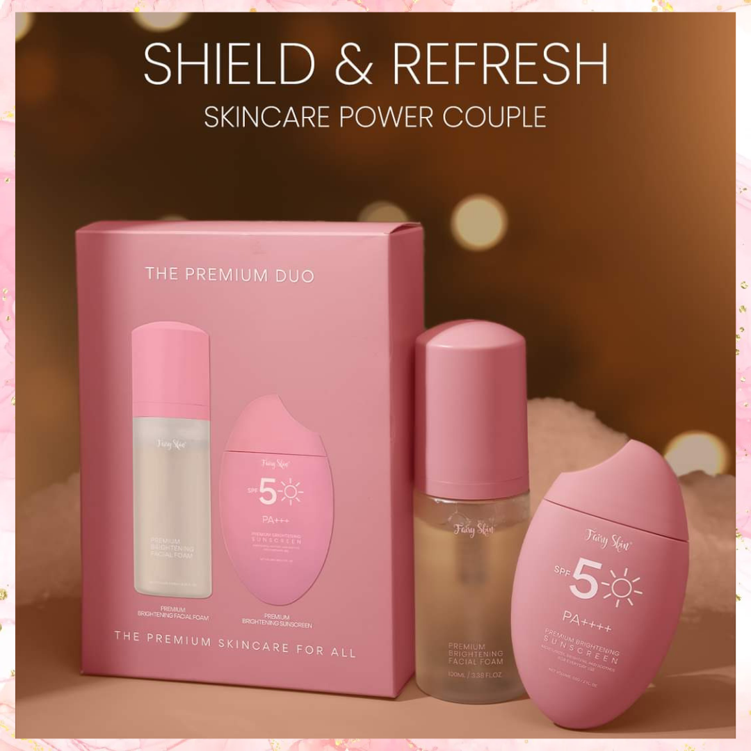 Fairy Skin Premium Duo | Facial Foam Wash + Sunscreen