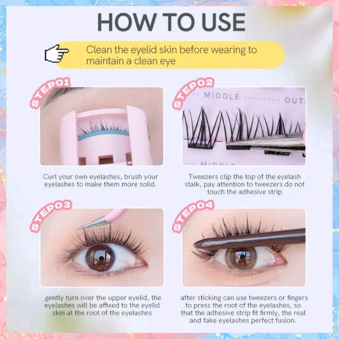 MLEN DIARY Glueless Falsies with FREE TWEEZER | No Glue Needed