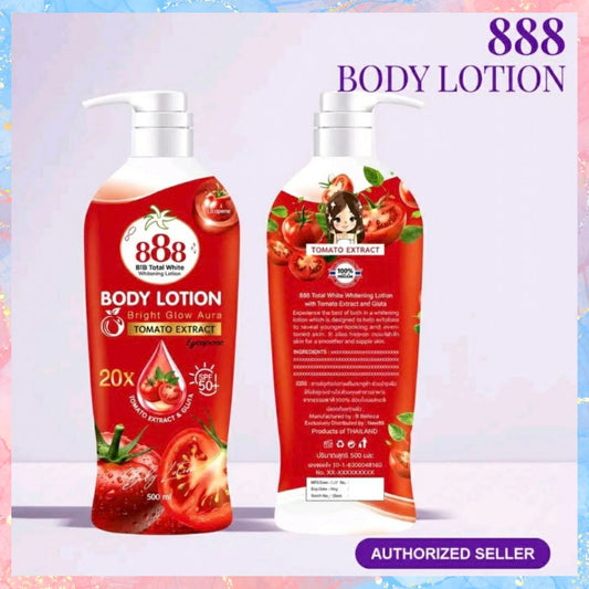 888 Total White Body Lotion Bright Glow Aura (Red)