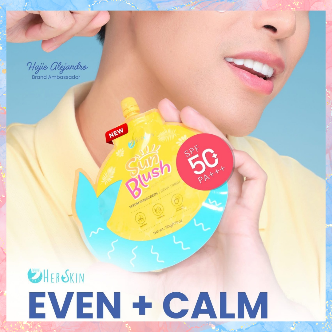 Herskin Sun Blush Daily Multi Defense Serum Sunscreen with SPF50 PA+++ | Dewy Finish | 50grams