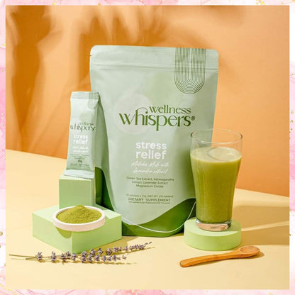 Wellness Whispers Stress Relief Matcha Milk with Lavender extract | 10sachets