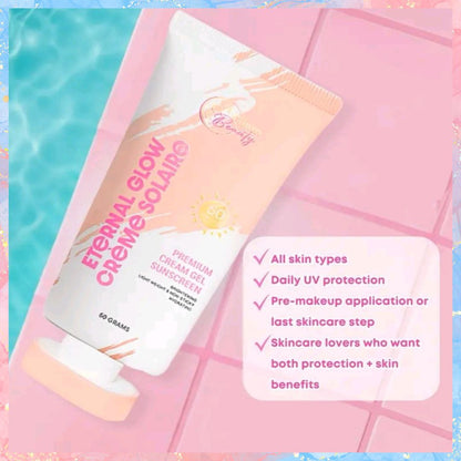 Cris Cosmetics Eternal Glow Creme Solaire Premium Cream Gel Sunscreen | 50G