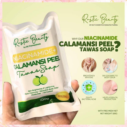 Rustic Beauty Niacinamide Calamansi Peel Tawas Soap | 100G