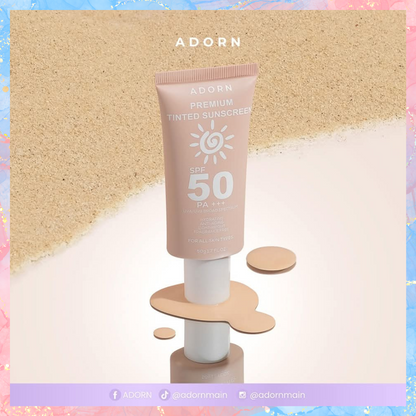 Adorn Premium Tinted Sunscreen with SPF50 PA+++ UVA/UVB Broad Spectrum | 50G
