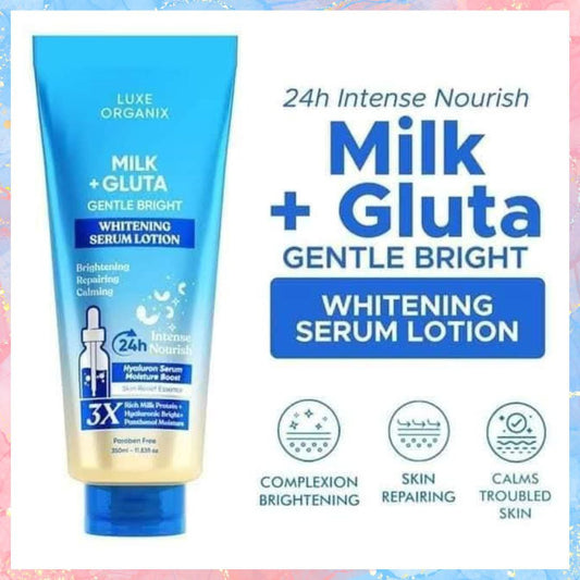 Luxe Organix Milk + Gluta Gentle Bright Whitening Serum Lotion | 350ML