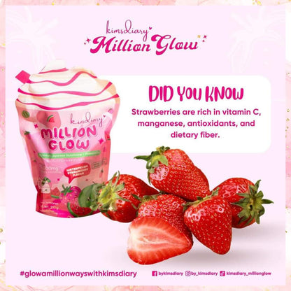 Kimsdiary- Million Glow Watermelon Strawberry Flavor Premium Japanese Glutathione + Chamomile | 210G