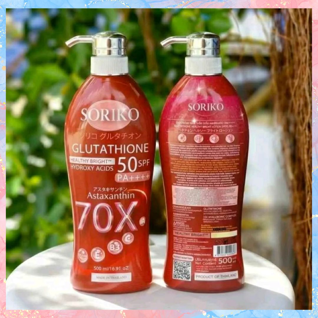 Soriko Glutathione Astaxanthin 70x Whitening Body Lotion | 500ml