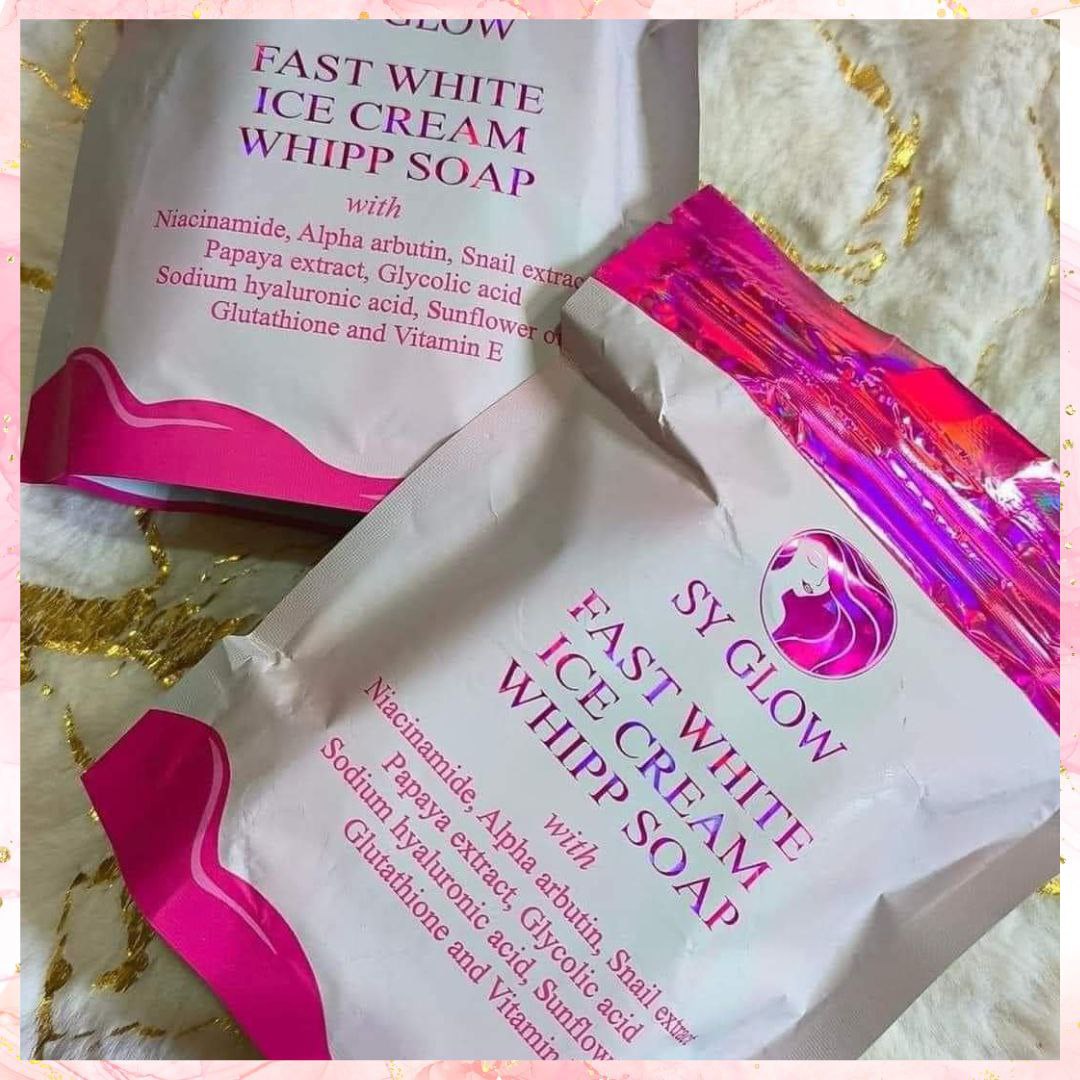 SY Glow Fast White Ice Cream Whipp Soap | 125G Charm Essentials - USA LLC SY Glow Fast White Ice Cream Whipp Soap | 125G Charm Essentials - USA LLC
