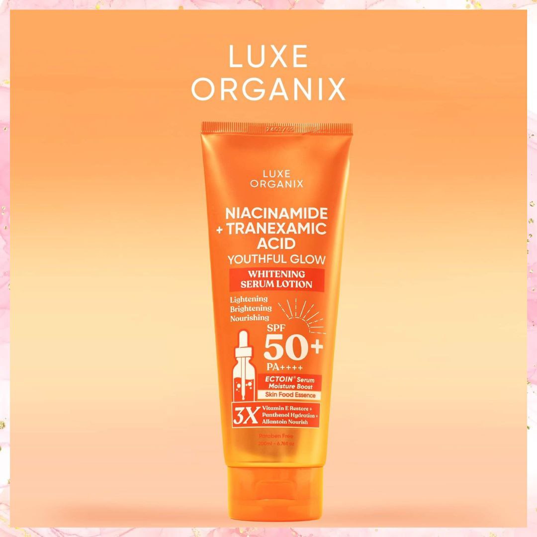 Luxe Organix Niacinamide + Tranexamic Acid Whitening Serum Lotion | SPF50 PA++++ | 200ML