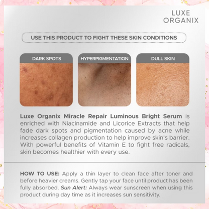 Luxe Organix Miracle Repair Luminous Bright Serum | 7ML