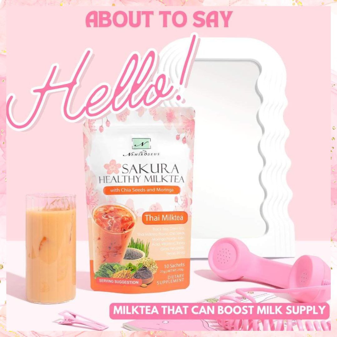 Namiroseus Sakura Healthy Milktea with Chia seeds & Moringa | Thai Milktea | 10sachets