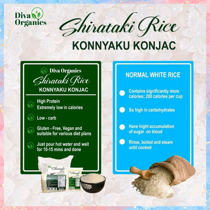 Diva Organics Shirataki Dried Rice - 1KG
