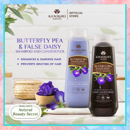 Khaokho Talaypu Herbal Hair Darkening Shampoo and Conditioner