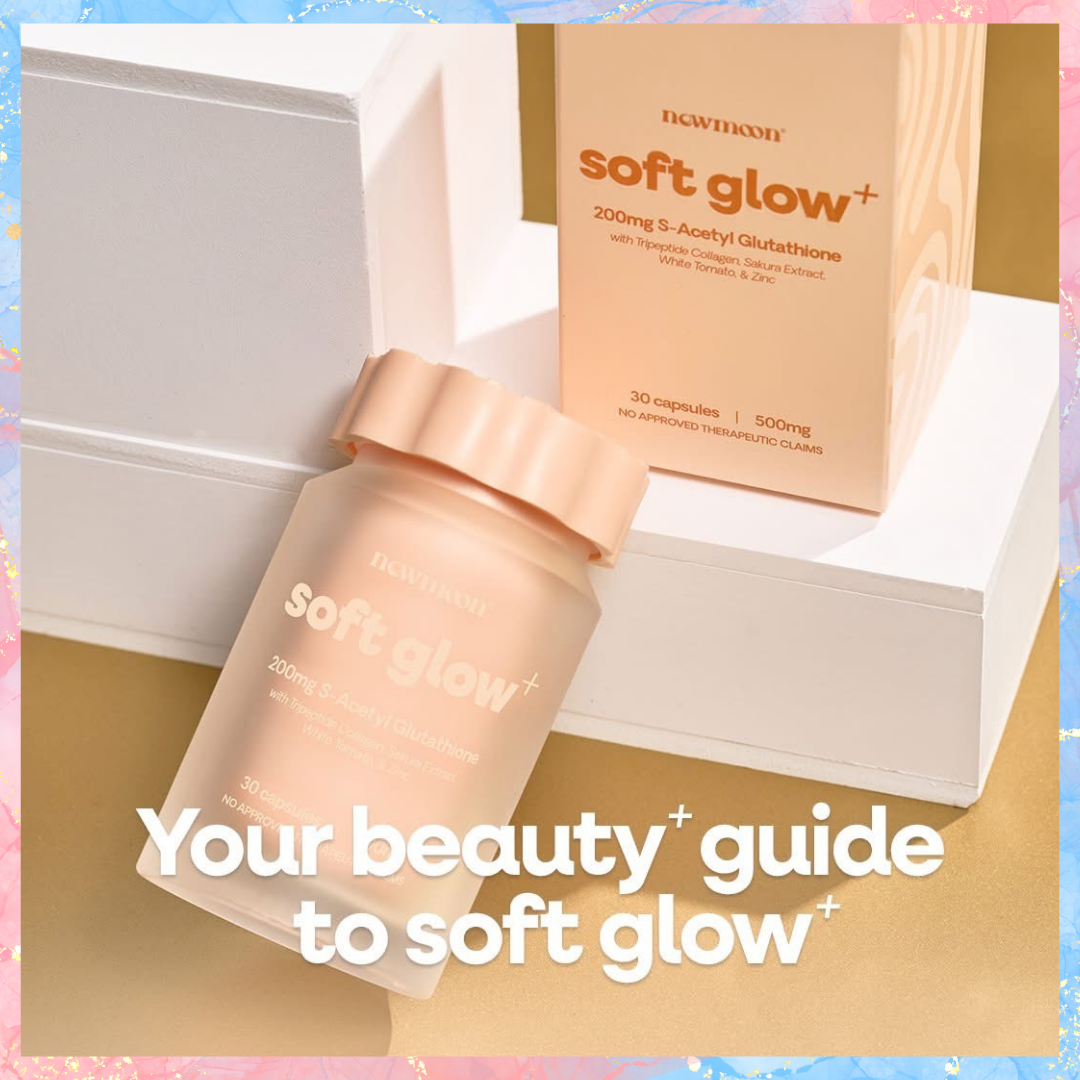 New Moon Soft Glow+ (PLUS) | 200mg S-Acetyl Glutathione | 500mg | 30ca –  Charm Essentials