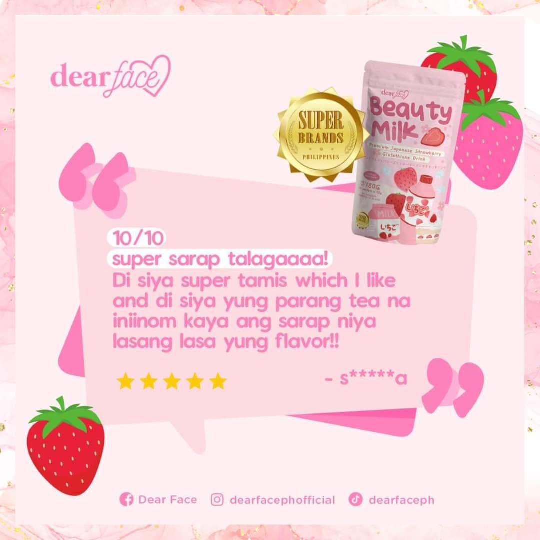 Dear Face - Beauty Milk Premium Japanese Strawberry | 180grams – Charm Essentials