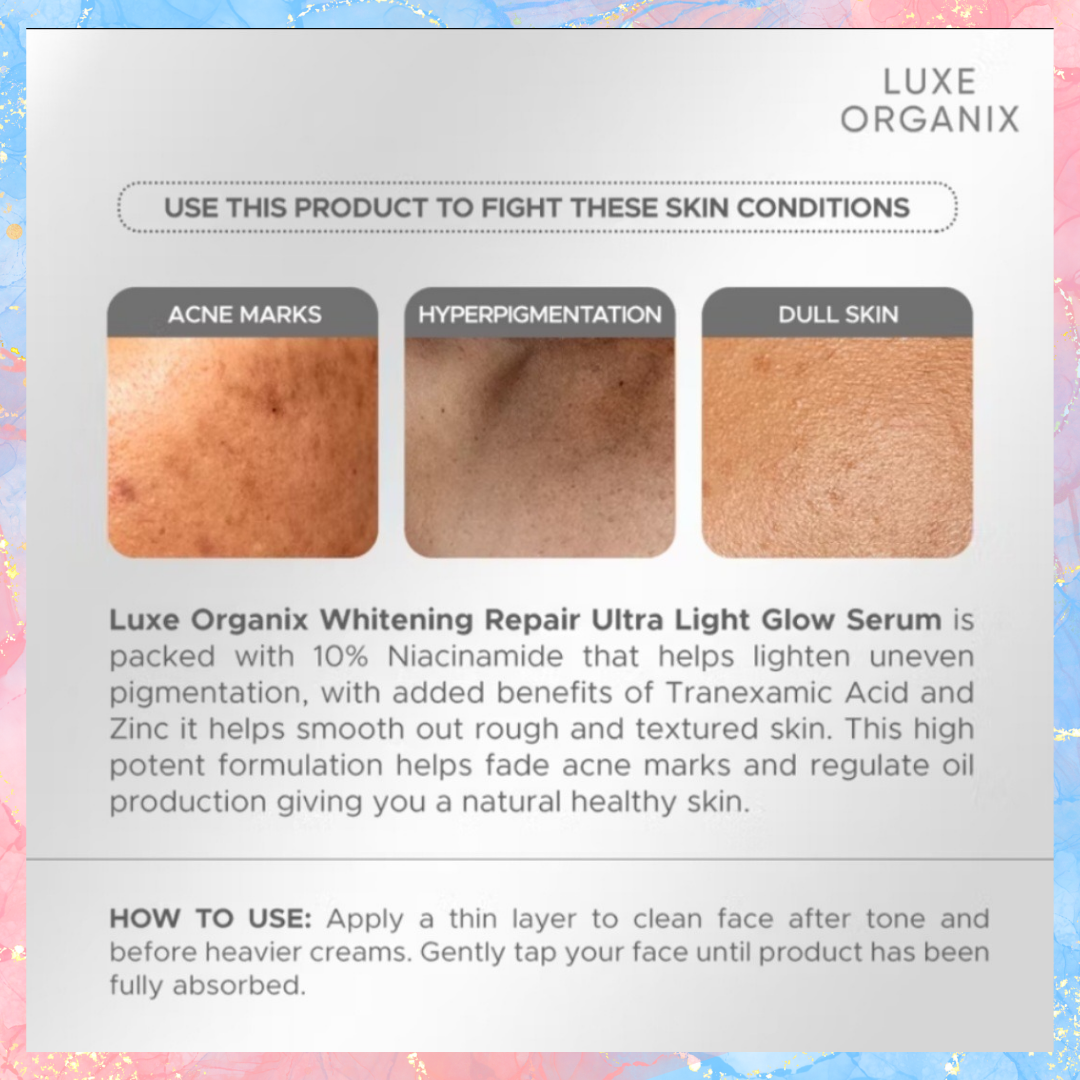 Luxe Organix Whitening Repair Ultra Light Glow Serum | 30ML