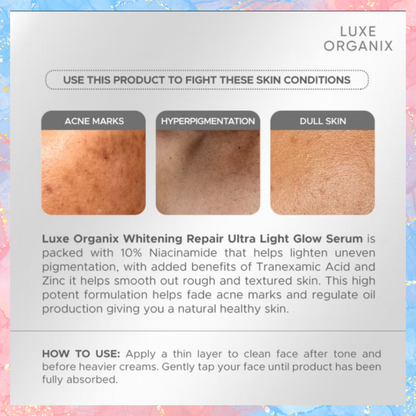 Luxe Organix Whitening Repair Ultra Light Glow Serum | 30ML