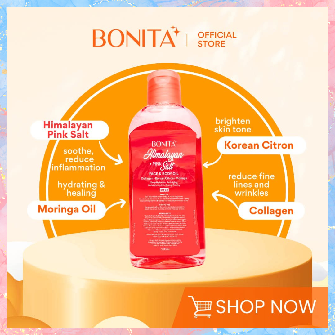 Bonita Himalayan Piink Salt Face & Body Oil with SPF30 | 100ML