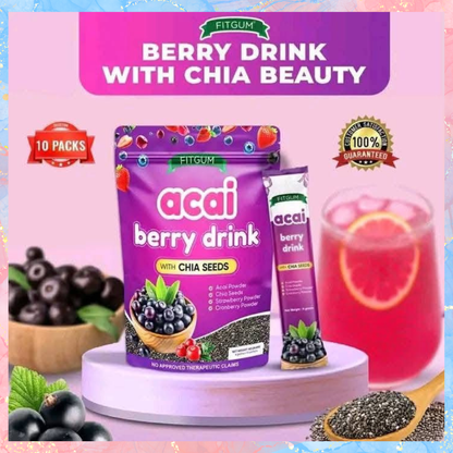 Fitgum Acai Berry Drink with Chia Seeds