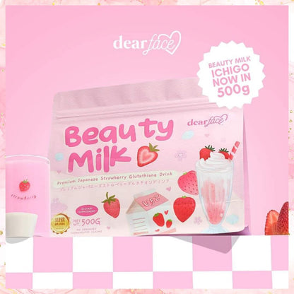 Dear Face Beauty Milk Strawberry | Premium Japanese Glutathione Drink | 500G