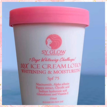 SY Glow Ice cream Lotion 10x Whitening & Moisturizing with SPF75 | 250ML