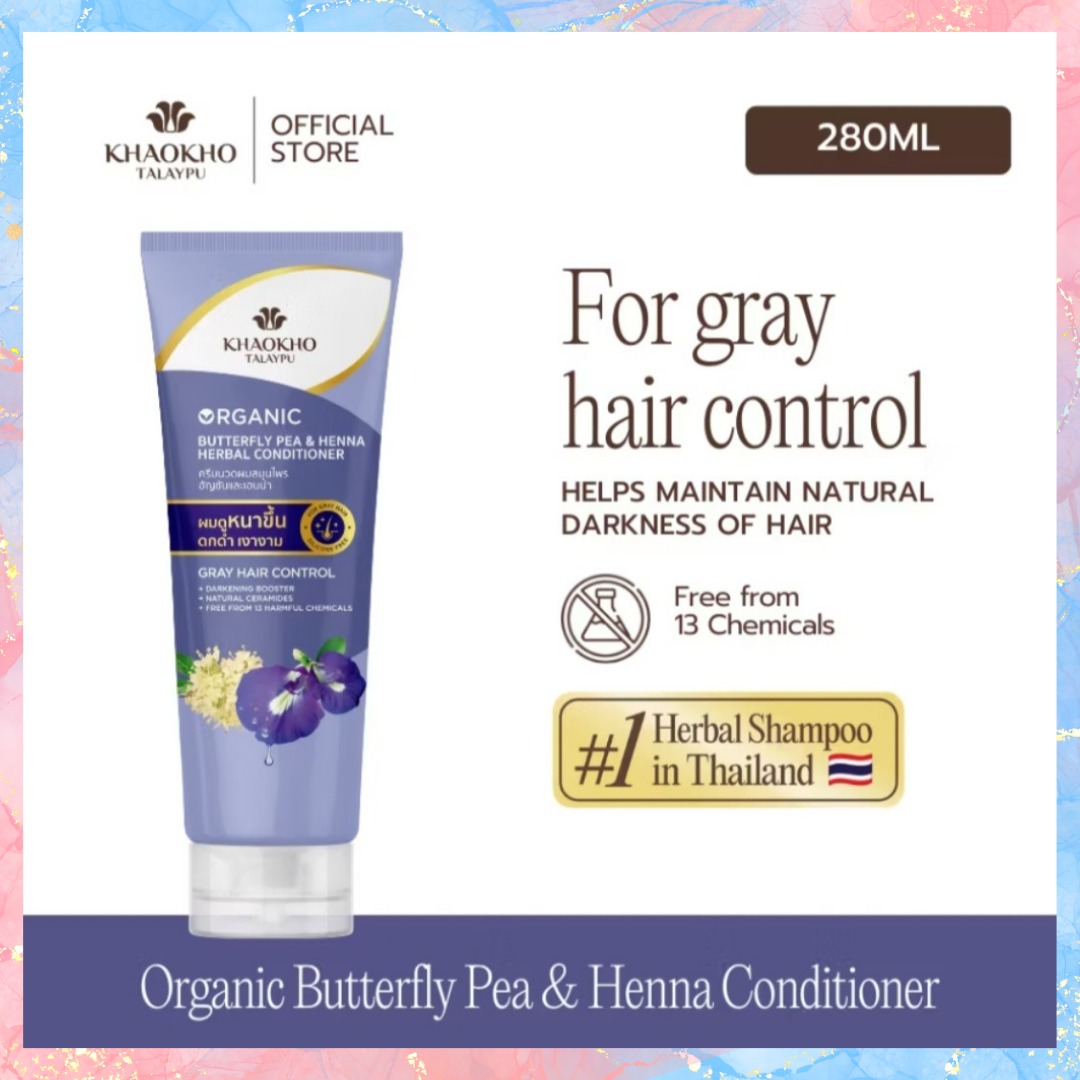 Khaokho Talaypu Herbal Hair Darkening Shampoo and Conditioner