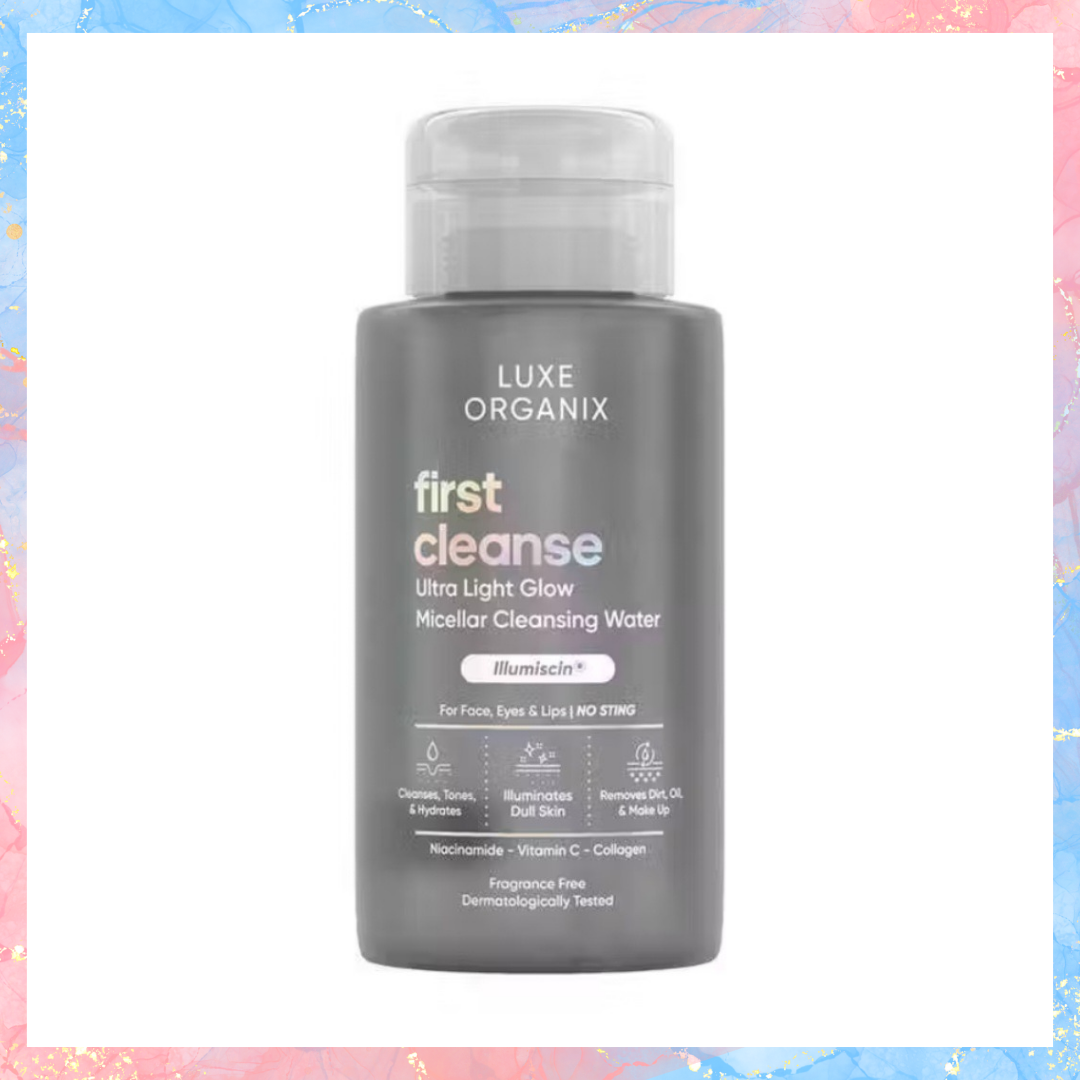 Luxe Organix First Cleanse Ultra Light Glow Micellar Cleansing Water | Alcohol Free | 300ML