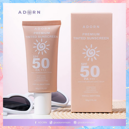 Adorn Premium Tinted Sunscreen with SPF50 PA+++ UVA/UVB Broad Spectrum | 50G
