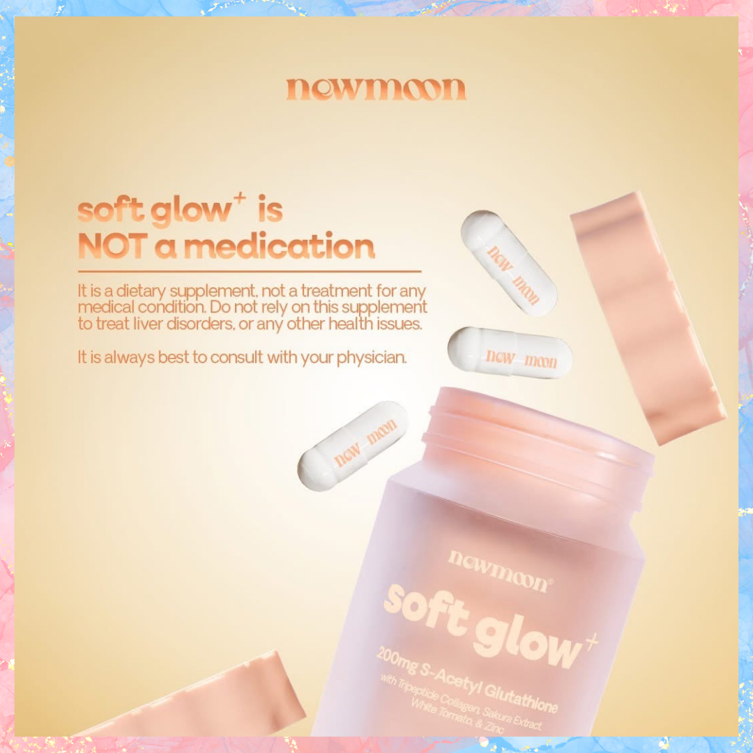 New Moon Soft Glow+ (PLUS) | 200mg S-Acetyl Glutathione | 500mg | 30ca Charm Essentials - USA LLC New Moon Soft Glow+ (PLUS) | 200mg S-Acetyl Glutathione | 500mg | 30ca Charm Essentials - USA LLC