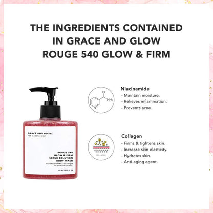 Grace and Glow Rouge 540 Glow & Firm Scrub Solution Body Wash | 400ML