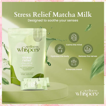 Wellness Whisper Stress Relief | Matcha Milk with Lavender extract | 10sachets