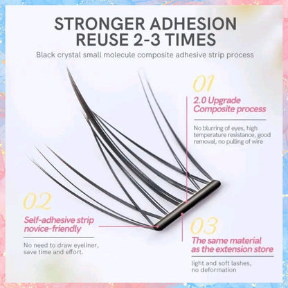 MLEN DIARY Glueless Falsies with FREE TWEEZER | No Glue Needed