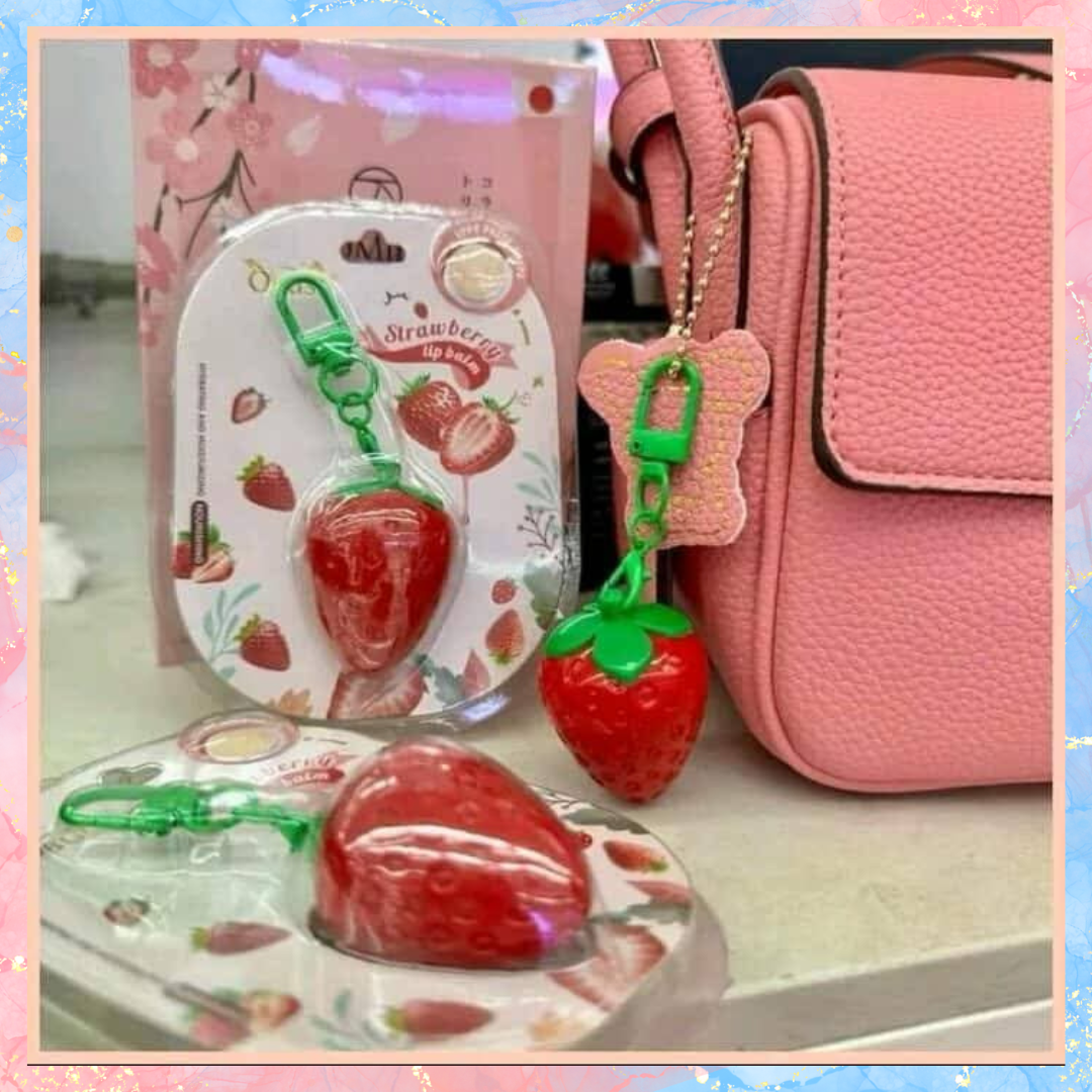 Strawberry Magic Lip Balm | Keychain Lip Balm