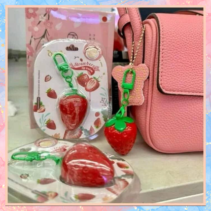 Strawberry Magic Lip Balm | Keychain Lip Balm