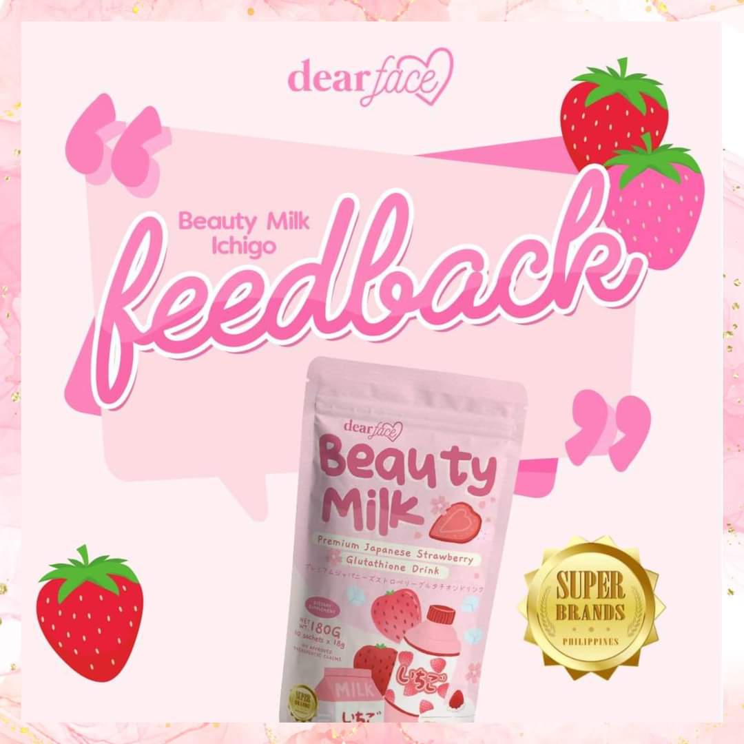 beauty milk premium japanese strawberry glutathione drink Dear Face - Beauty Milk Premium Japanese Strawberry | 180grams – Charm Essentials beauty milk premium japanese strawberry glutathione drink Dear Face - Beauty Milk Premium Japanese Strawberry | 180grams – Charm Essentials
