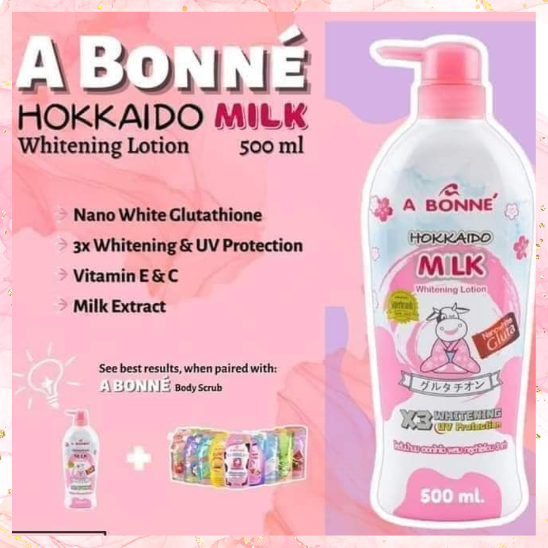 A Bonne Hokkaido Milk Whitening Lotion with UV protection | 500ML