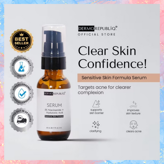 DERMOREPUBLIQ SERUM 5% Niacinamide + Hyaluronic Acid For Sensitive Skin Serum | 30ML